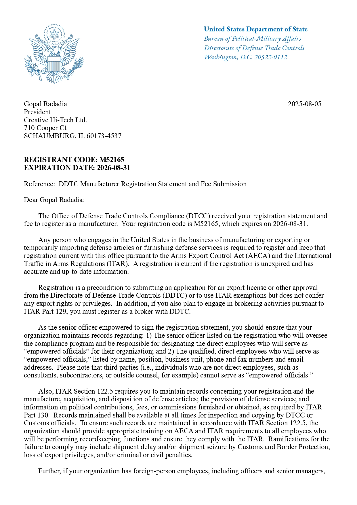 registration letter page1